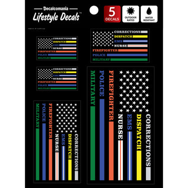 Multi-Color Thin Line Flags